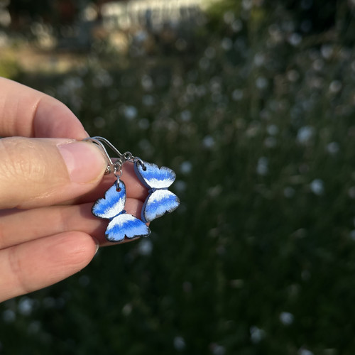 Náušničky mini modrásci — foto 4