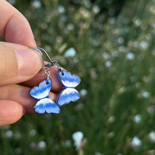 Náušničky mini modrásci — foto 3