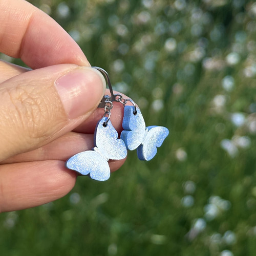 Náušničky mini modré snění — foto 3