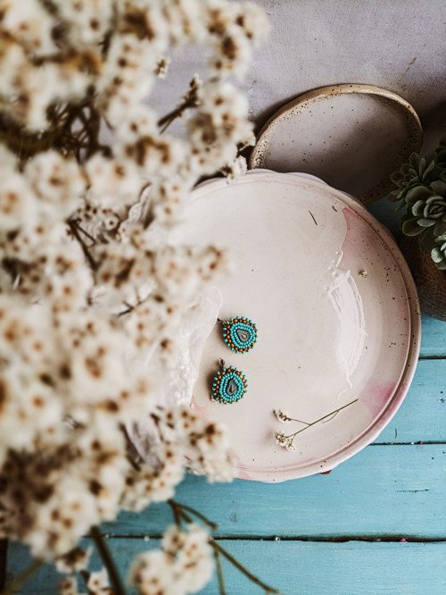 Arabesque n.23 - vyšívané náušnice — foto 3