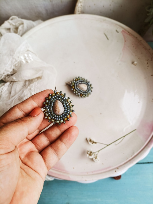 Pottery Drops n.28 - vyšívané náušnice — foto 3