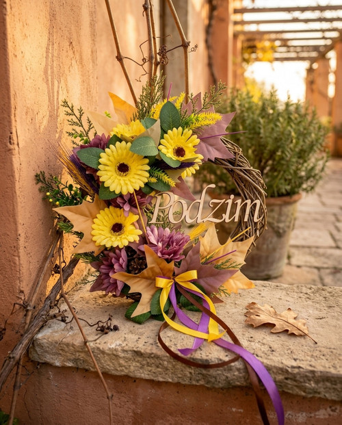 Podzimní věnec s nadpisem — foto 2