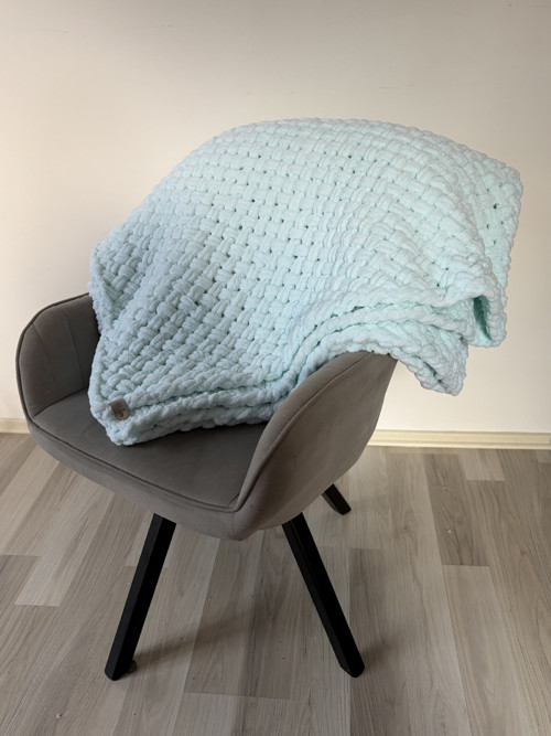 Pletená deka Puffy mintová — foto 4