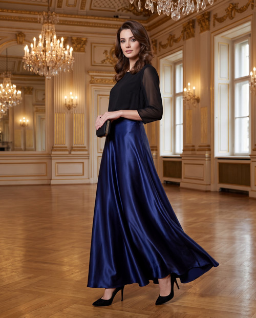 Kolová sukně tmavě modrá — foto 4