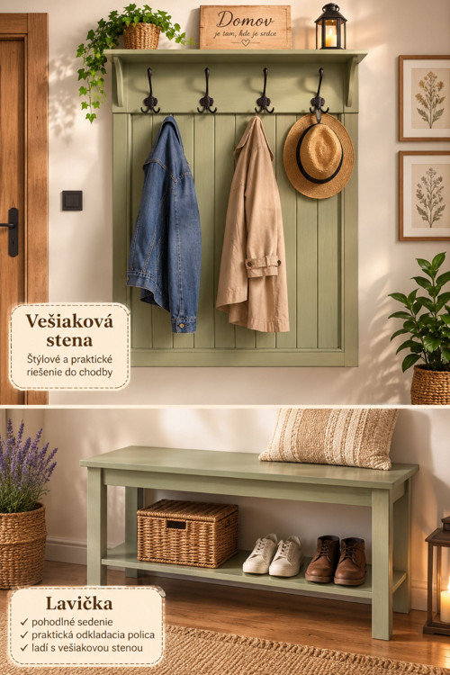 Lavička a věšáková stěna SET — foto 2