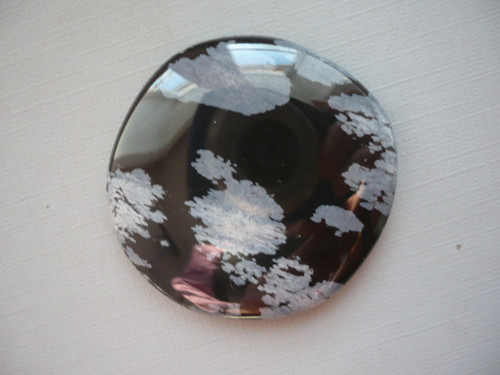 Placka - obsidián vločkový 45 mm, č.36 — foto 2