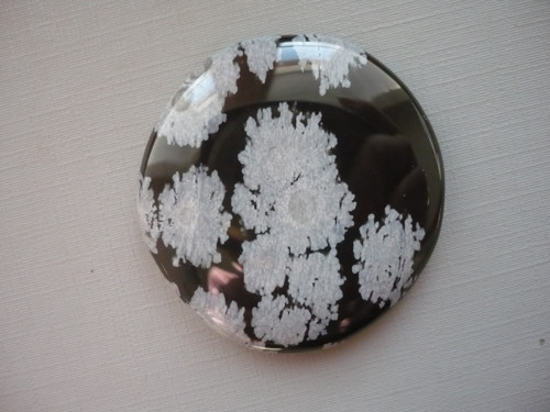 Placka - obsidián vločkový 45 mm, č.45 — foto 2