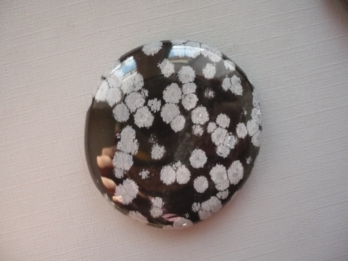 Placka - obsidián vločkový 43 mm, č.1106 — foto 2