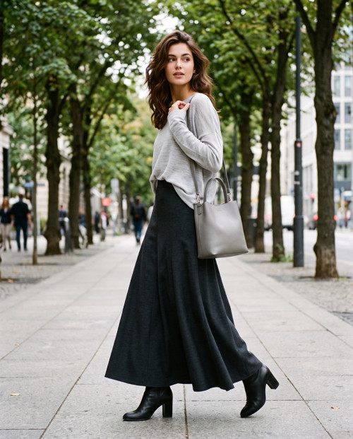 Antracitová sukně princesová — foto 2