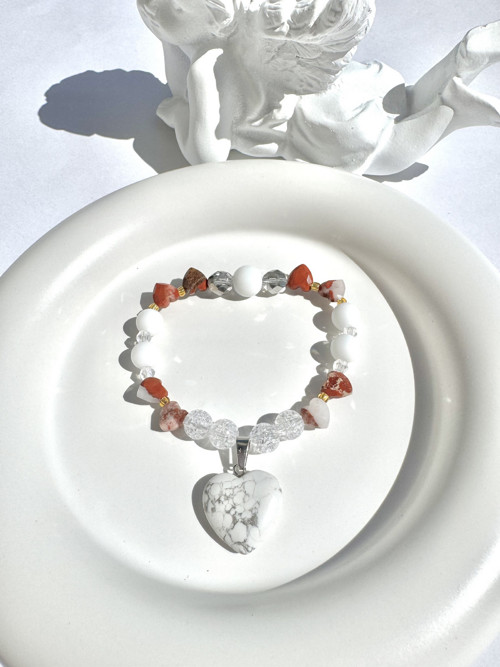 Chalcedony & Agate Heart Bracelet — foto 3