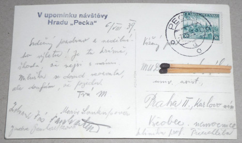 Starožitná POHLEDNICE • Hrad Pecka, 1939 — foto 2