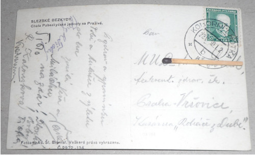 Starožitná POHLEDNICE • chata na Prašivé, 1930 — foto 2