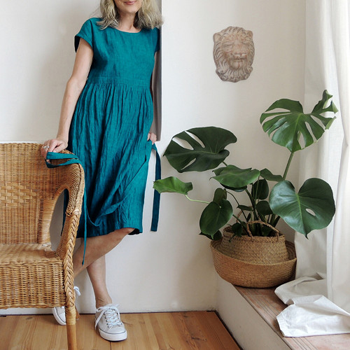 RUTH Tmavý tyrkys - šaty len kratší — foto 2