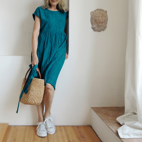 RUTH Tmavý tyrkys - šaty len kratší — foto 4