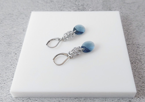 Náušnice Swarovski modré — foto 3