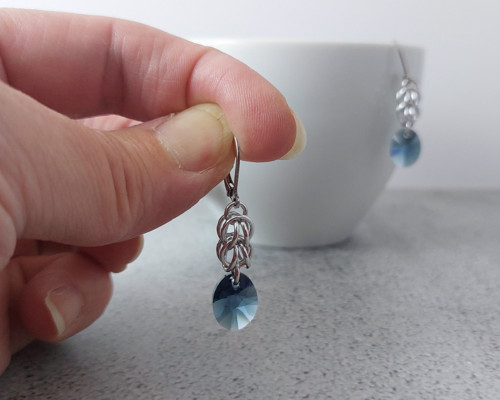 Náušnice Swarovski modré — foto 4