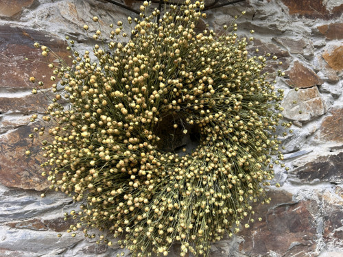 Lněný věnec - střapáč 45 cm — foto 2