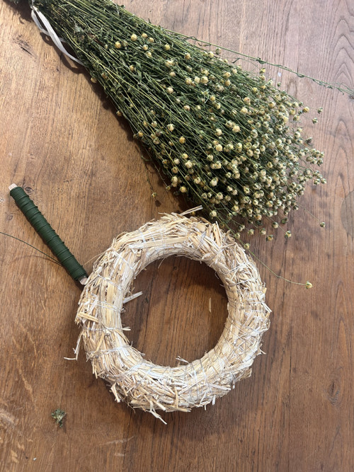 Lněný věnec - střapáč 45 cm — foto 5