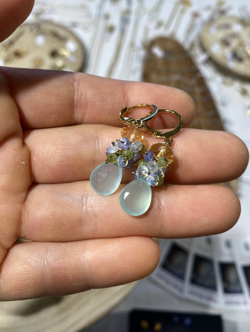 Aquachalcedonove nausnice — foto 2