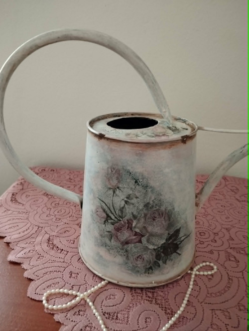 Konvička - decoupage - Shabby chic Růže — foto 2