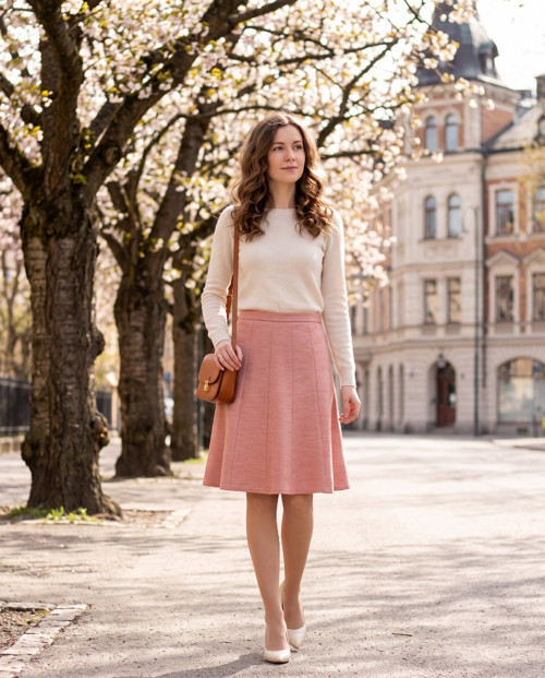 Starorůžová sukýnka dílová — foto 3