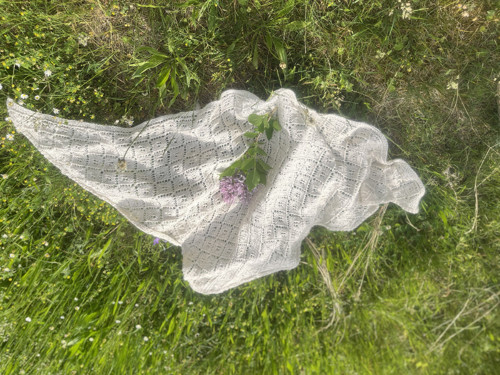 Krajkovým šátek alpaka/len — foto 3