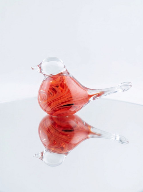 Skleněný ptáček Red spirála — foto 2
