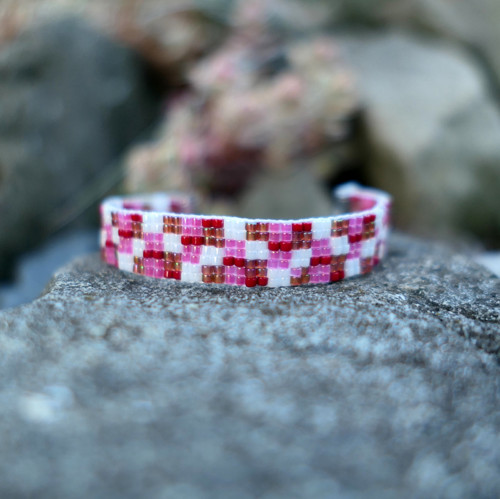 Patchwork - náramek tkaný z korálků — foto 3