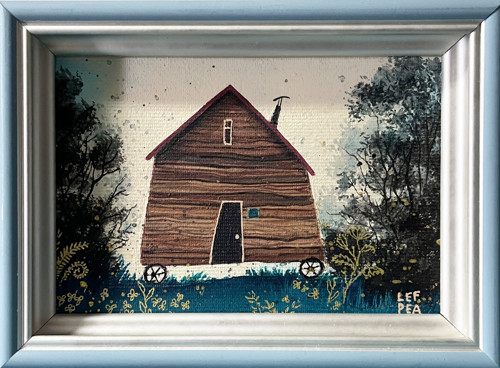 Tiny house/originální obraz v rámu-15x11cm — foto 2