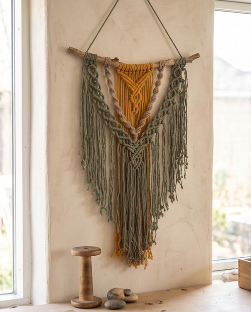 Macramé závěsná dekorace - jarní — foto 2