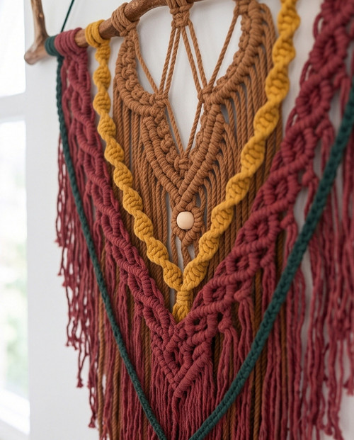 Macramé závěsná dekorace - podzim — foto 3