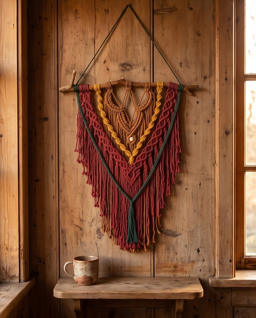 Macramé závěsná dekorace - podzim — foto 2