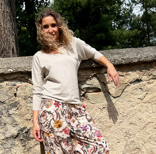 Netopýří tunika béžová melange — foto 3
