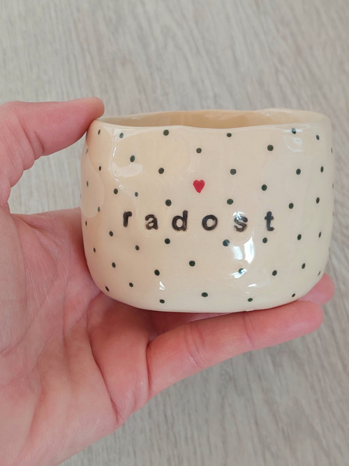 Keramický kalíšek - "radost" — foto 3