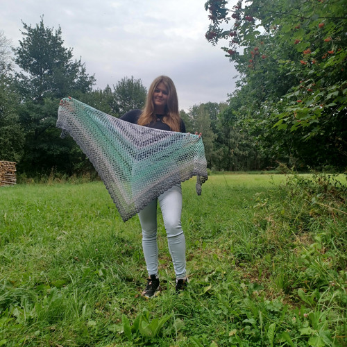 Mentolový, krajkový šátek — foto 3