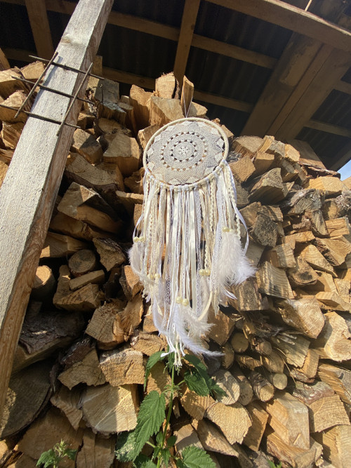 Lapač snů - velký bílo béžový — foto 2