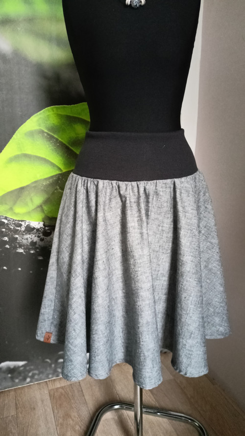 Sukně kolová - lněná — foto 4