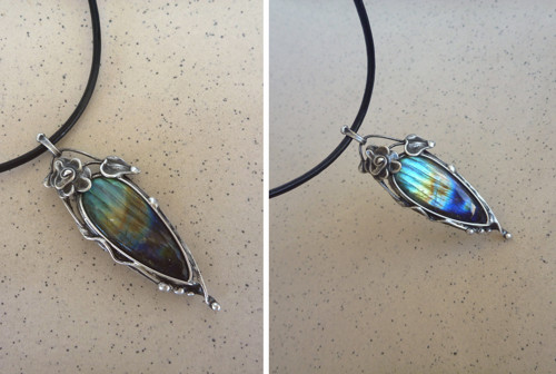Přívěsek s duhovým labradoritem AURORA, handmade — foto 5