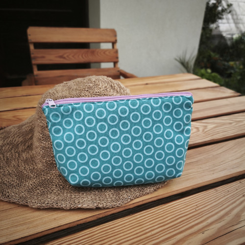 Taštička proužky patchwork tyrkysová — foto 4