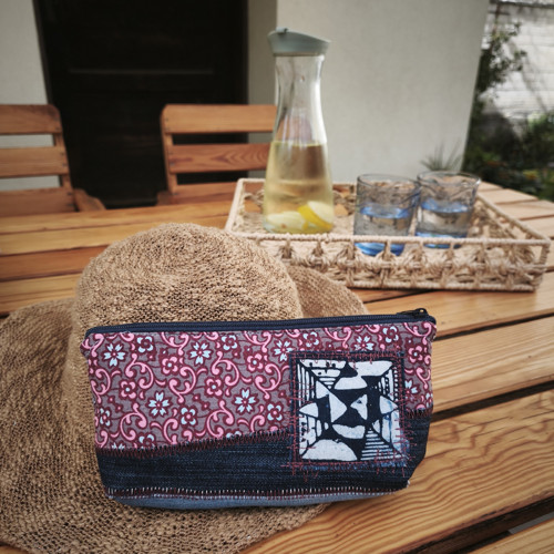 Taštička riflovina modrotisk patchwork — foto 2