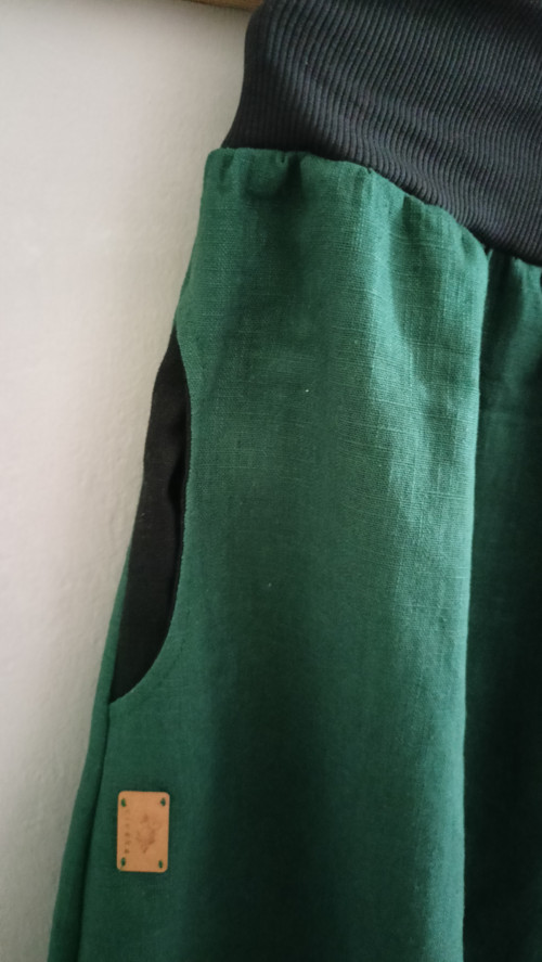 Sukně midi zelená - lněná — foto 2