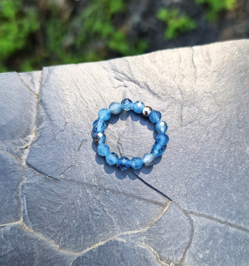 Akvamarín*sytě modrý*deep blue*prsten — foto 2