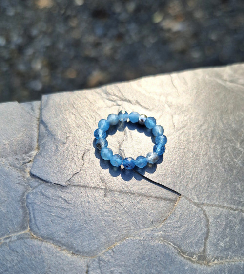 Akvamarín*sytě modrý*deep blue*prsten — foto 4