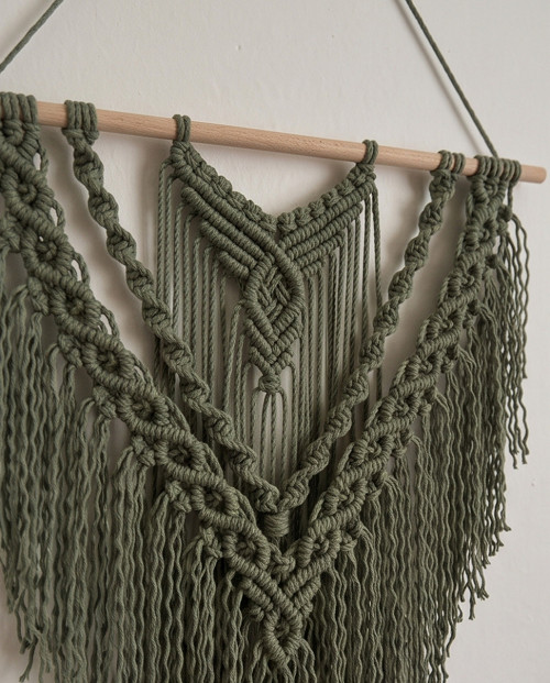 Macramé závěsná dekorace - Eucalyptus — foto 2