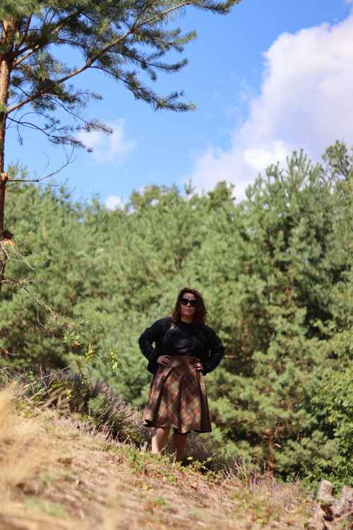 Zavinovací sukně, flanelová hnědá — foto 3