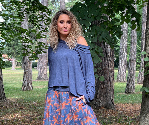 Volný komplet modrá melange — foto 2