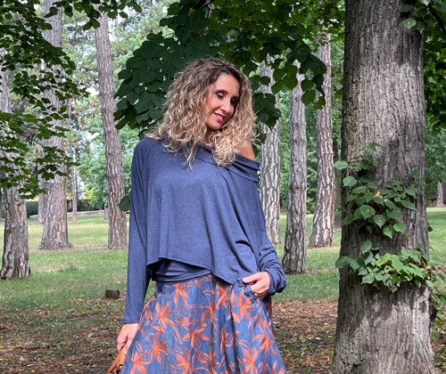 Volný komplet modrá melange — foto 6