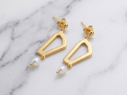 Náušnice Gold Pearl — foto 3