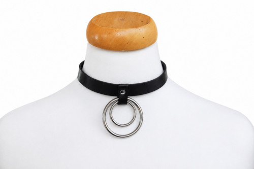 Kožený choker Double Ring — foto 3