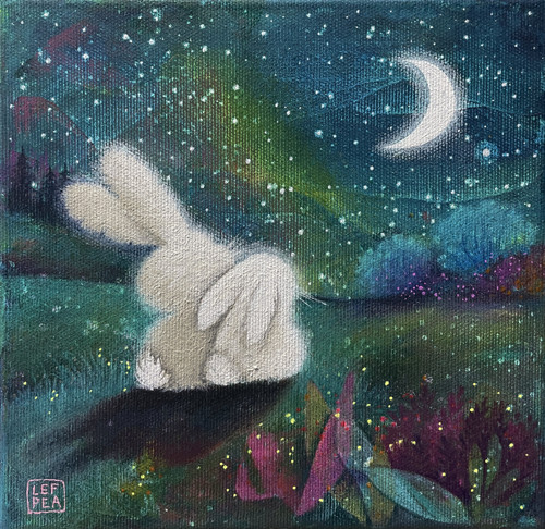 Originální obraz: Králíčci - 20x20cm — foto 2